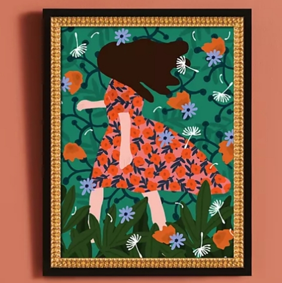 Anthropologie Art Anthropologie Garden Girl Wall Art Poshmark